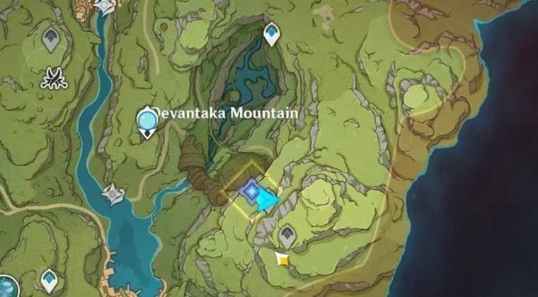 Montanha Devantaka no Genshin Impact