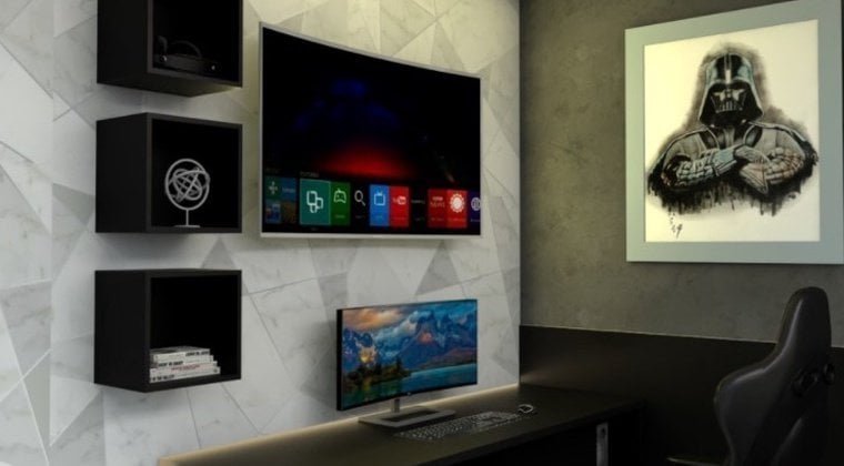 Quarto com quadro do Darth Vader