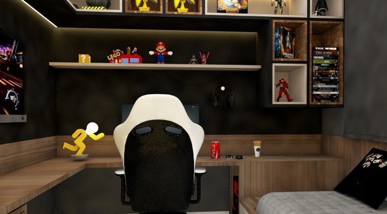 Quarto gamer pequeno