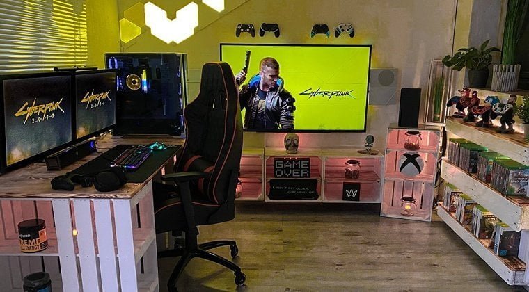 Quarto com estilo Cyberpunk