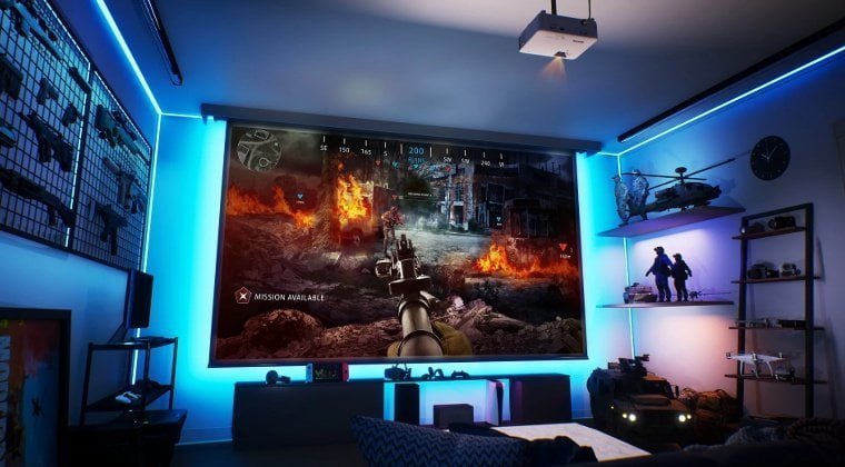 Quarto com TV grande